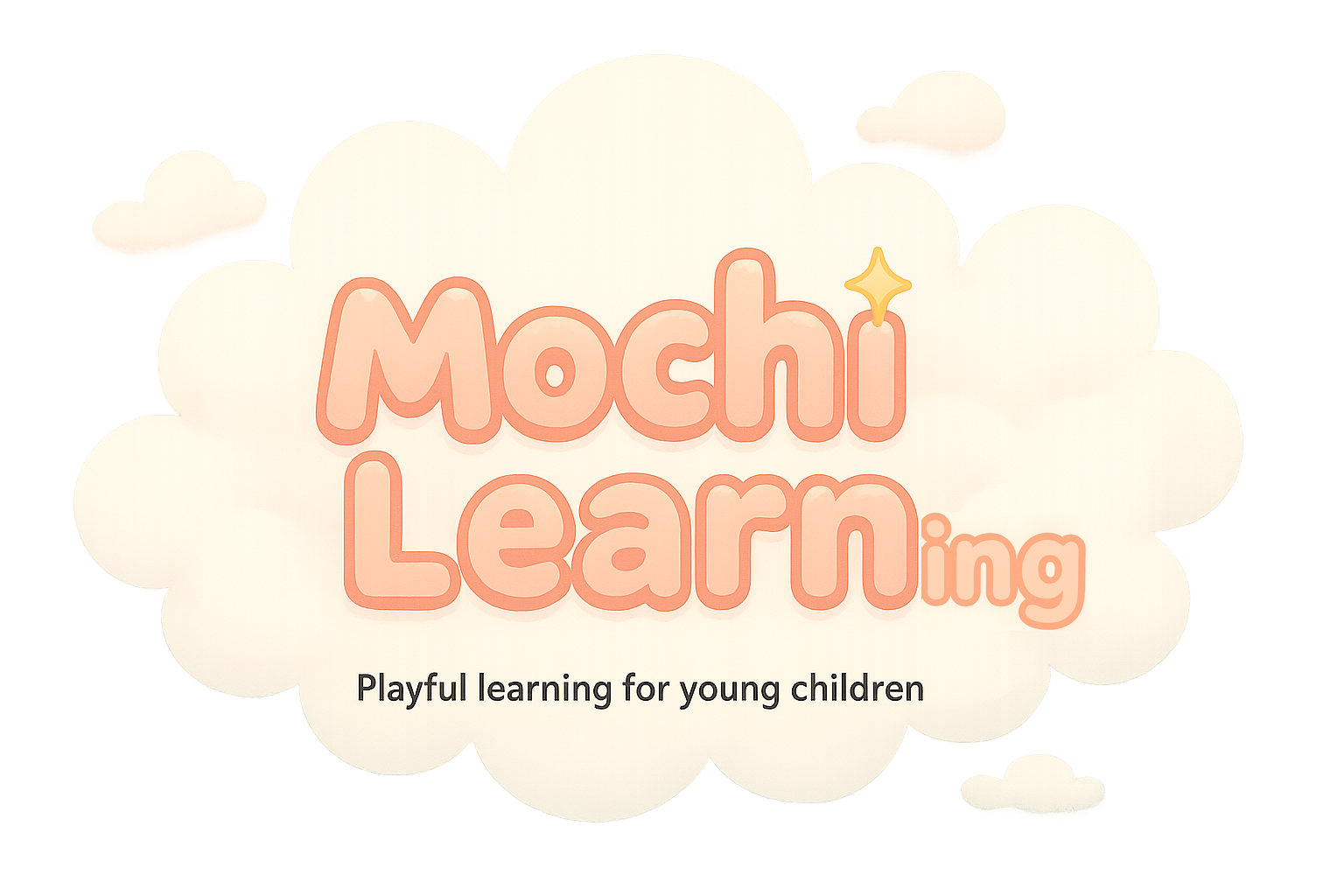 MochiLearning logo with soft clouds